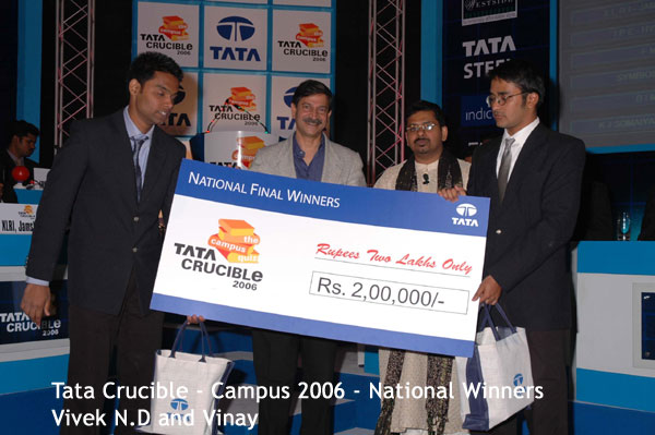 Tata Crucible Campus Quiz winners national